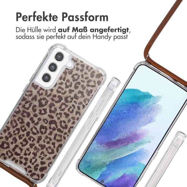 imoshion Design Hülle mit Band Samsung Galaxy S21 FE - Leopard Mood