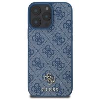 Guess 4G Metal Logo Back Cover MagSafe für das iPhone 16 Pro Max - Blau