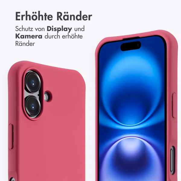 imoshion Color Backcover mit abtrennbarem Band MagSafe für das Apple iPhone 16 - Raspberry