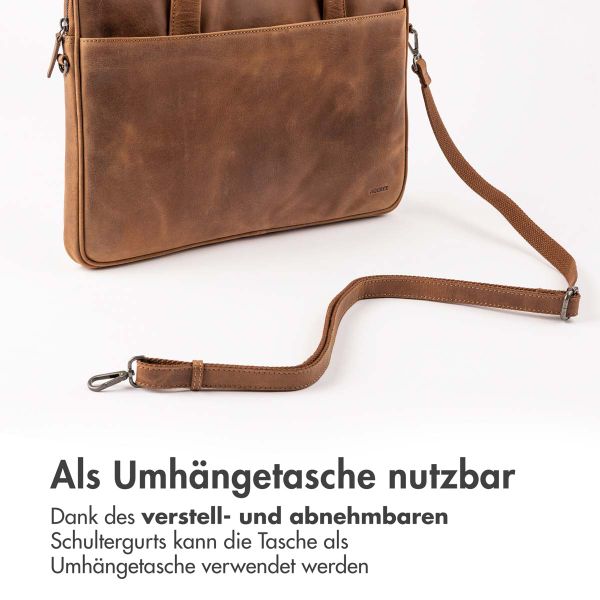 Accezz Leather Laptoptasche 16 Zoll - Cognac