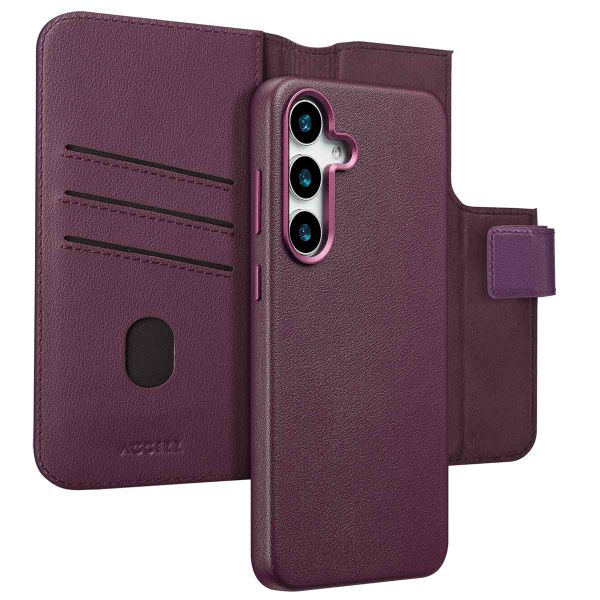 Accezz 2-in-1 Klapphülle aus Leder mit MagSafe für das Samsung Galaxy S25 Plus - Heath Purple