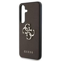 Guess 4G Metal Logo Saffiano Backcover Samsung Galaxy S25 Plus - Braun
