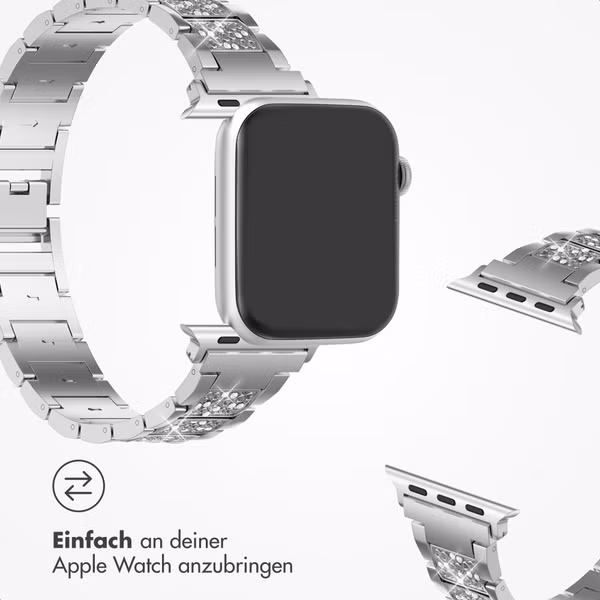 Selencia Sparkle Armband für das  Apple Watch Series 1 t/m 9 / SE (38/40/41 mm) | Series 10 / 11 (42 mm) - Silber