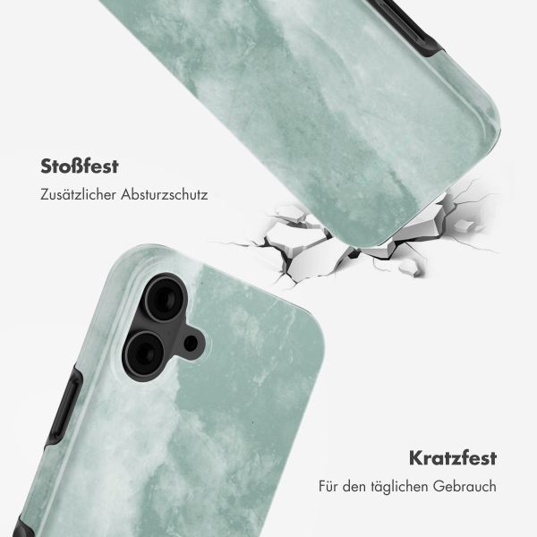 Selencia Vivid Tough Back Cover MagSafe für das iPhone 16 - Marble Grayed Jade