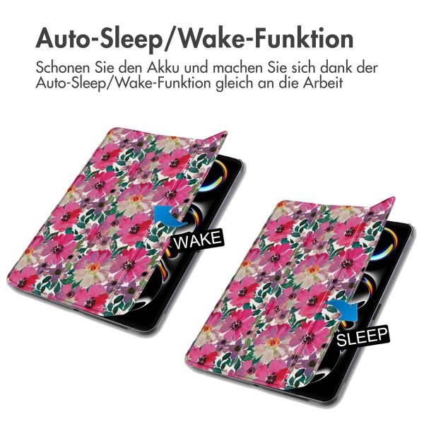 imoshion Design Trifold Klaphülle Apple iPad Pro 11 (2024) M4 - Floral Water Color