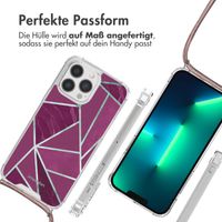 imoshion Design Hülle mit Band für das iPhone 13 Pro Max - Bordeaux Graphic