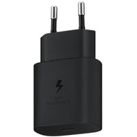 Samsung Originales USB-C auf USB-C Kabel - 1 Meter - 25 Watt + Original Fast Charging Adapter USB-C Ladegerät - 25 Watt - Schwarz