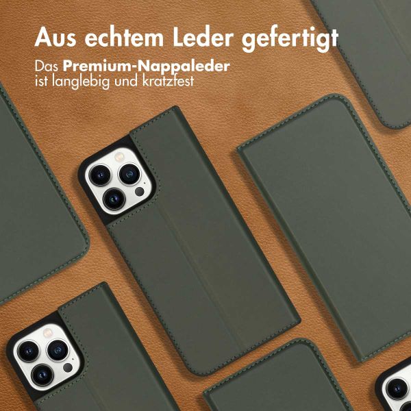 Accezz Premium Leather Slim Klapphülle Apple iPhone 13 Pro Max - Grün