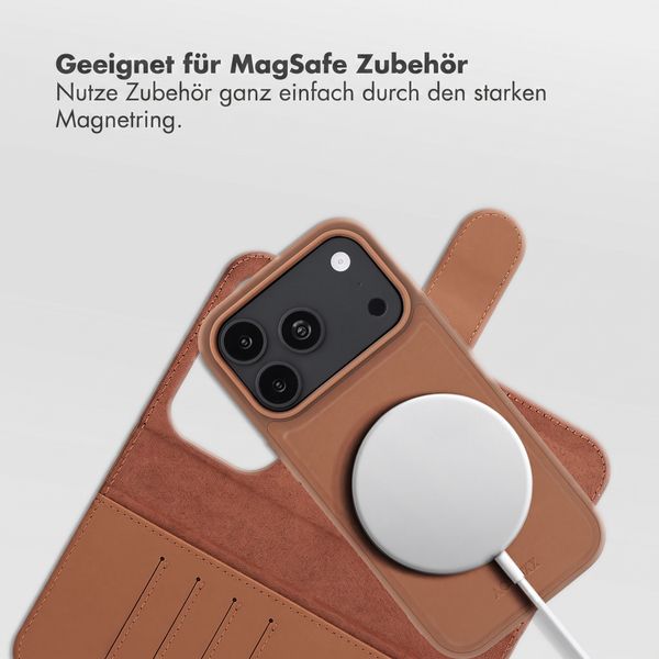 Accezz Edge abnehmbare Bookcase mit MagSafe Apple iPhone 18 Pro / 17 Pro - Braun