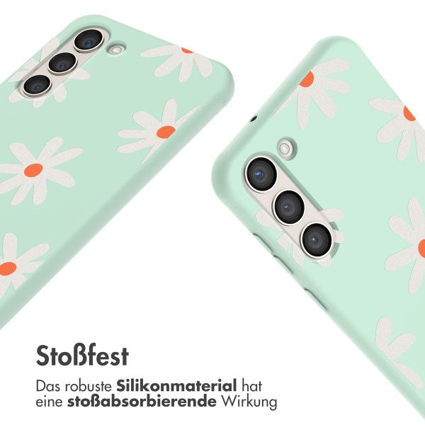 imoshion SilikonHülle design mit Band Samsung Galaxy S23 - Green Flower Distance