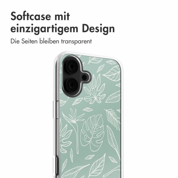 imoshion Design Hülle Apple iPhone 16 - Leaves Line-Art