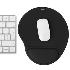 imoshion Ergonomisches Mauspad - Mauspad mit Handgelenkstütze - 30 x 25 cm - Schwarz