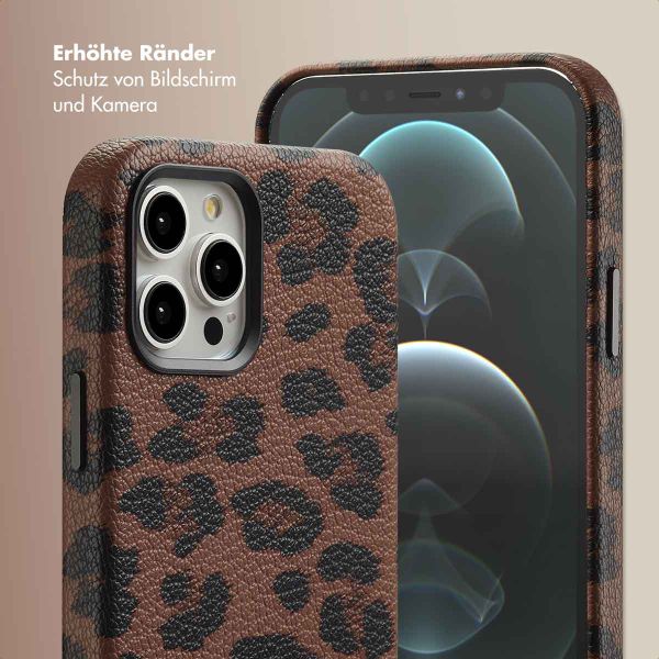 Selencia Sabi Backcover Leopardenmuster mit MagSafe Apple iPhone 12 (Pro) - Mocha Brown
