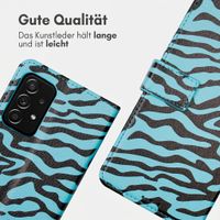 imoshion Design Klapphülle Samsung Galaxy A52(s) (5G/4G) - Black Blue Stripes