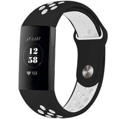 imoshion Silikonband Sport für das Fitbit Charge 3 / 4 - Schwarz / Weiß