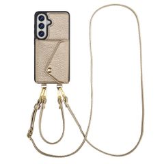 Selencia Sera HandyHülle mit Kordel und Umschlag-Kartenhalter Samsung Galaxy S26 - Champagne