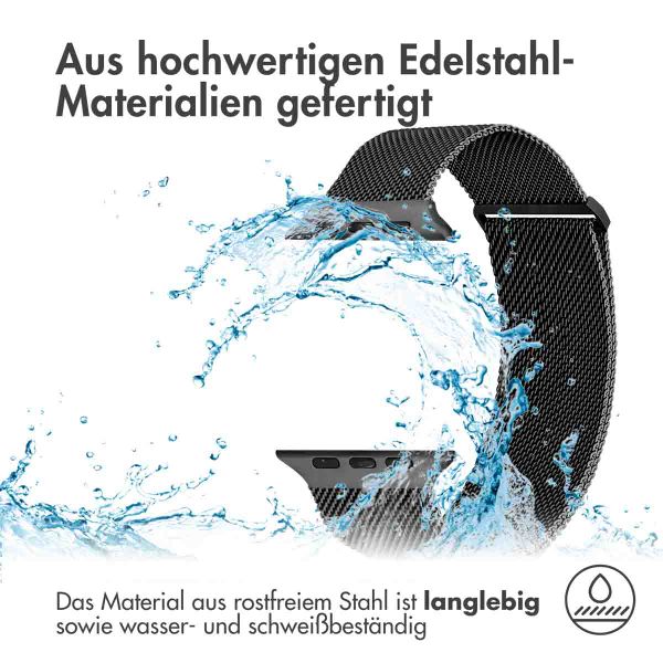 imoshion Magnetisches Milanaise Armband für das  Apple Watch Series 1 - 9 / SE (38/40/41 mm) | Series 10 / 11 (42 mm) - Größe M - Schwarz