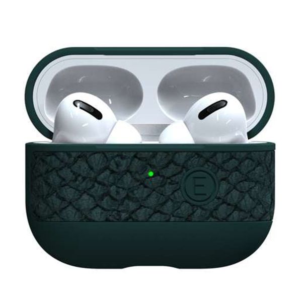 Njorð Collections Salmon Leather Case für Apple AirPods Pro 1 / Pro 2 - Dark Green