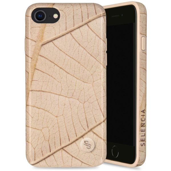 Selencia Aurora Fashion Back Case für das iPhone SE (2022 / 2020) / 8 / 7 - ﻿Strapazierfähige Hülle - 100 % recycelt - Earth Leaf Beige