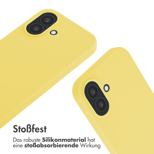 imoshion Silikonhülle mit Band für das Apple iPhone 16 - Gelb