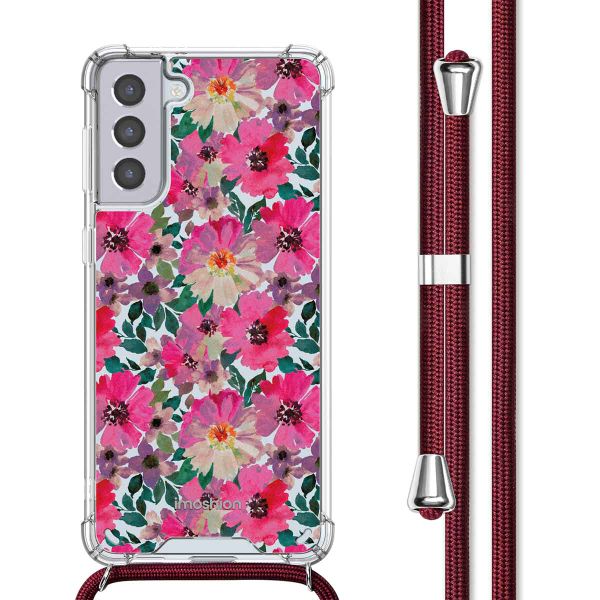 imoshion Design Hülle mit Band für das Samsung Galaxy S21 - Flower Water