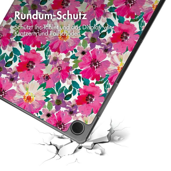 imoshion Design Trifold Klapphülle für das Samsung Galaxy Tab A9 Plus - Floral Water Color