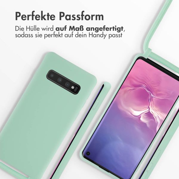 imoshion Silikonhülle mit Band für das Samsung Galaxy S10 - Mintgrün