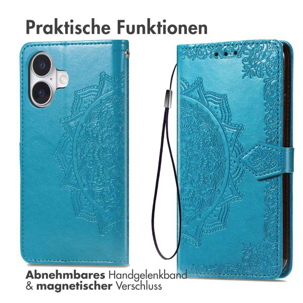 imoshion Mandala Klapphülle für das Apple iPhone 16 - Türkis