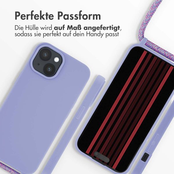 imoshion SilikonHülle mit Band iPhone 15 - Violett