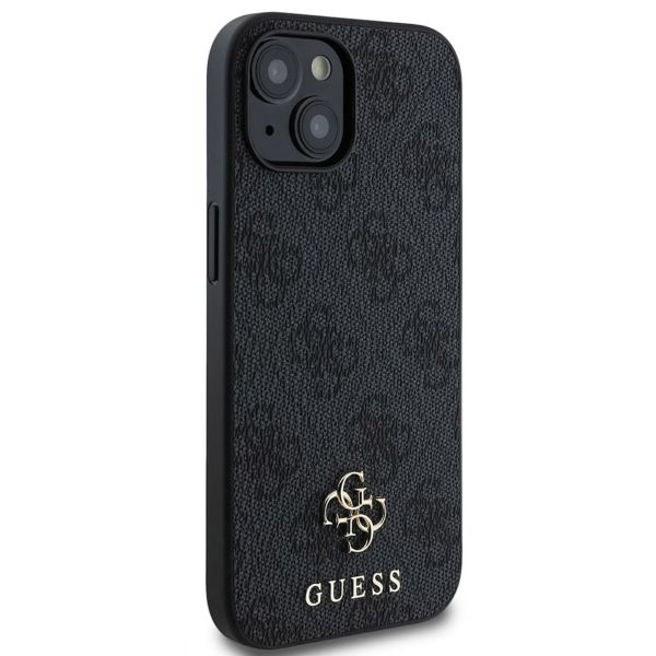 Guess 4G Metal Logo Back Cover MagSafe für das iPhone 15 - Schwarz