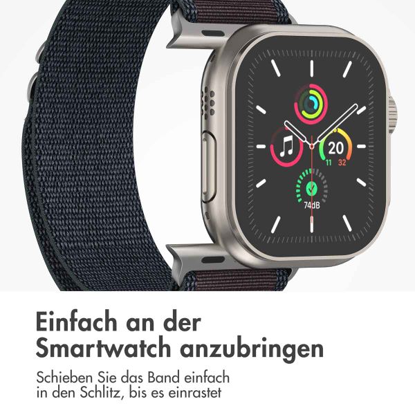 imoshion Nylon Alpine Armband für das  Apple Watch Series 1 t/m 11 / SE / Ultra (44/45/46/49 mm) - Indigo