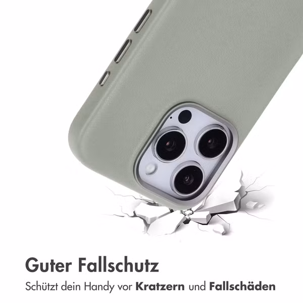 Accezz MagSafe Leather Backcover Apple iPhone 16 Pro - Light Grey