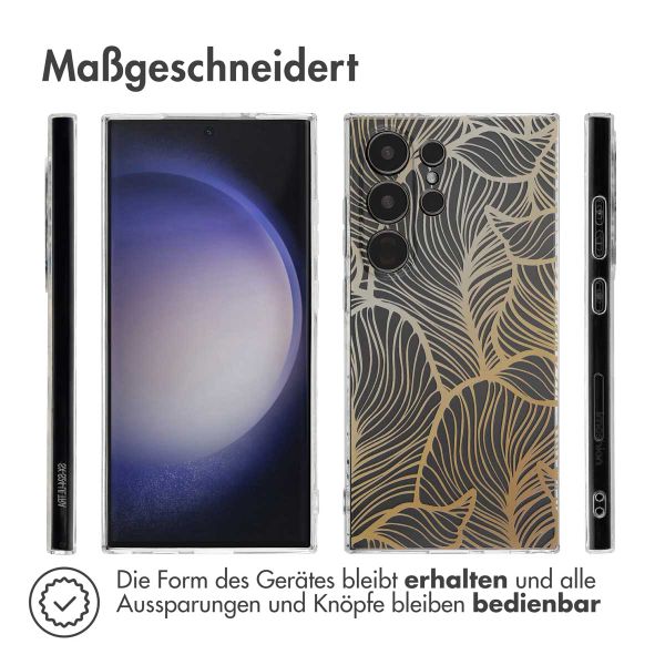 imoshion Design Hülle Samsung Galaxy S24 Ultra - Golden Leaves Transparent