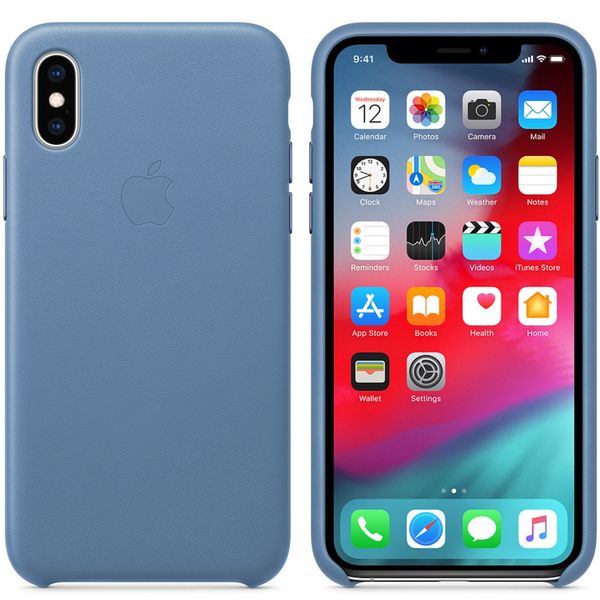 Apple Leder-Case Cornflower für das iPhone Xs