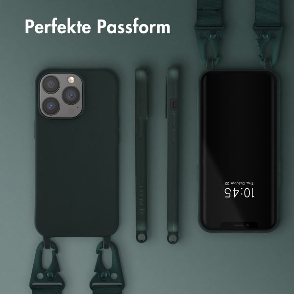 Selencia SilikonHülle mit abnehmbarem Band Apple iPhone 13 - Dunkelgrün