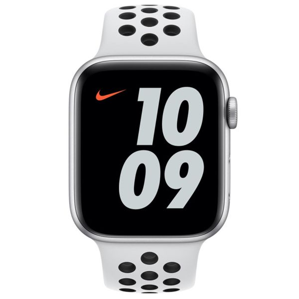 Apple Nike Sport Armband für das  Apple Watch Series 1 t/m 9 / SE (38/40/41 mm) | Series 10 / 11 (42 mm) - Pure Platinum / Black