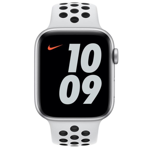 Apple Nike Sport Band für Apple Watch Series 1 bis 9 / SE (38/40/41 mm) | Series 10 (42 mm) - Pure Platinum/Black