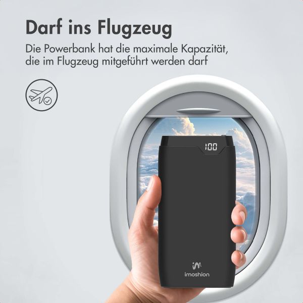imoshion Powerbank - 27.000 mAh - Schnelles Aufladen und Power Delivery - 30W - Schwarz