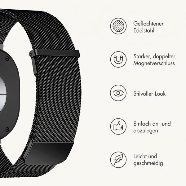 imoshion Mailändische Magnetarmband für Samsung Galaxy Watch 9 (40/44mm) / Watch 8 (40/44mm) / Classic (46mm) - Schwarz
