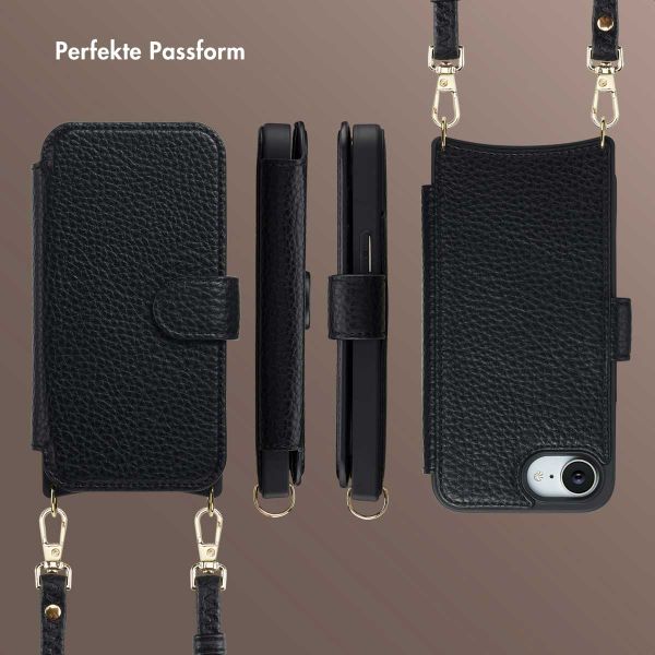 Selencia Riva Bookcase mit MagSafe und Handgelenkband Apple iPhone 16e - Schwarz