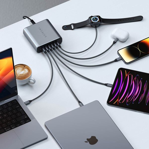 Satechi USB-C 6-Port 200 Watt GaN-Ladegerät | Tischladegerät - Space Grau