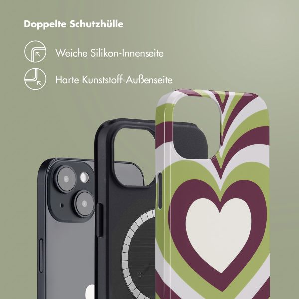 Selencia Vivid Rückabdeckung mit MagSafe Apple iPhone 14 - Double Hearts Plum Fern