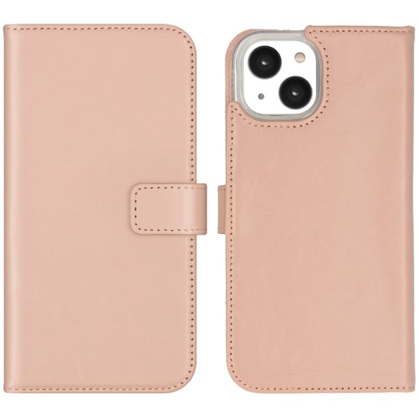 Selencia Echtleder Klapphülle für das iPhone 14 - Dusty Pink