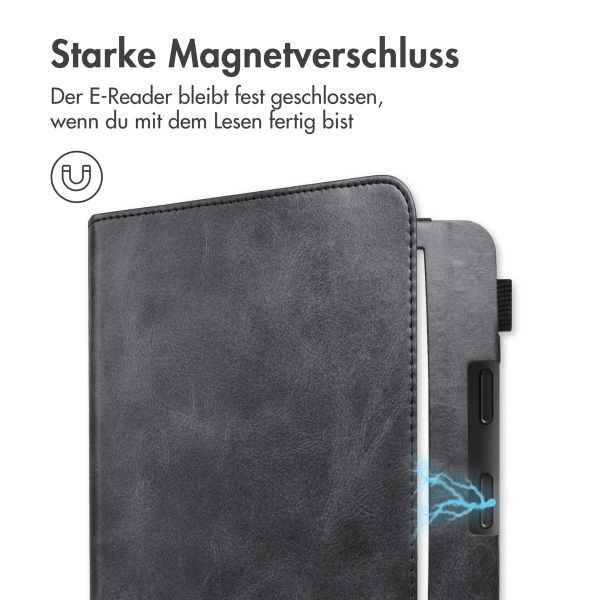 imoshion Klapphülle Sleepcover mit strap und stand für das Kobo Libra Colour / Tolino Vision Color - Schwarz