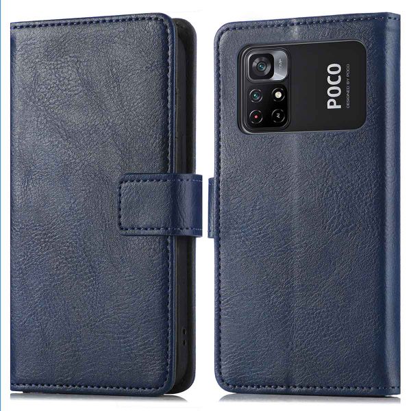 imoshion Luxuriöse Klapphülle Xiaomi Poco M4 Pro 5G - Dunkelblau