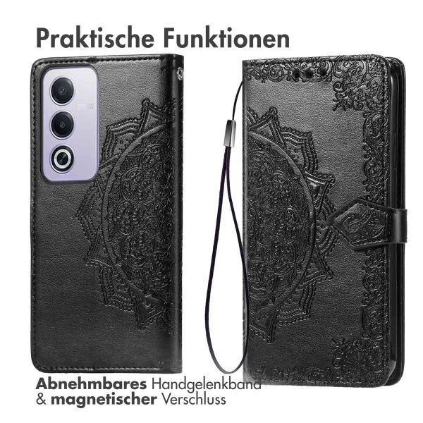 imoshion Mandala Klapphülle für das Oppo A40 & Oppo A40M & Oppo A60 (5G) - Schwarz