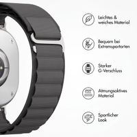 Accezz Nylon Alpine Armband für Samsung Galaxy Watch 9 (40/44mm) / Watch 8 (40/44mm) / Classic (46mm) - Schwarz