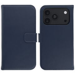 Selencia Echtleder Klapphülle Apple iPhone 18 Pro Max / 17 Pro Max - Blau