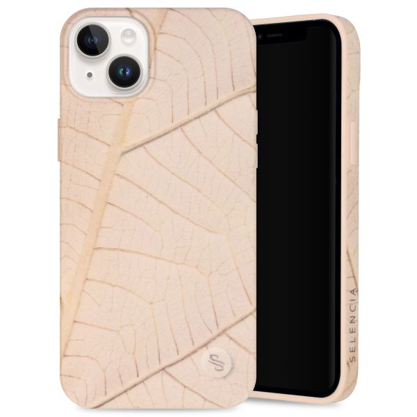 Selencia Aurora Fashion Back Case für das iPhone 14 Plus - ﻿Strapazierfähige Hülle - 100 % recycelt - Earth Leaf Beige