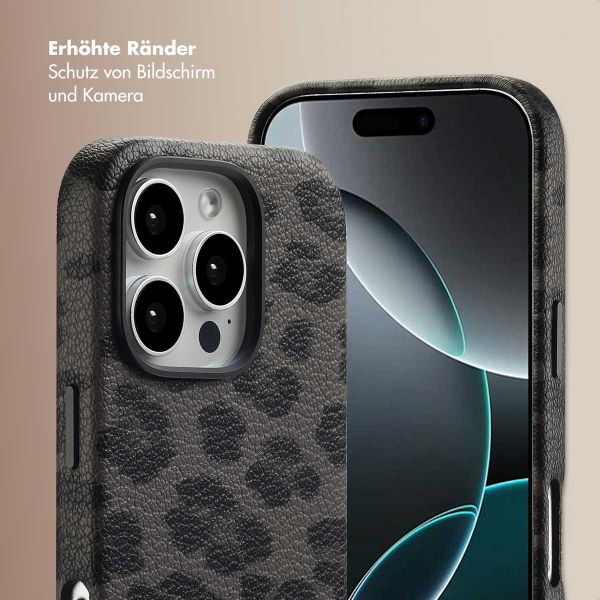 Selencia Sabi Backcover Leopardenmuster mit MagSafe Apple iPhone 16 Pro - Midnight Black